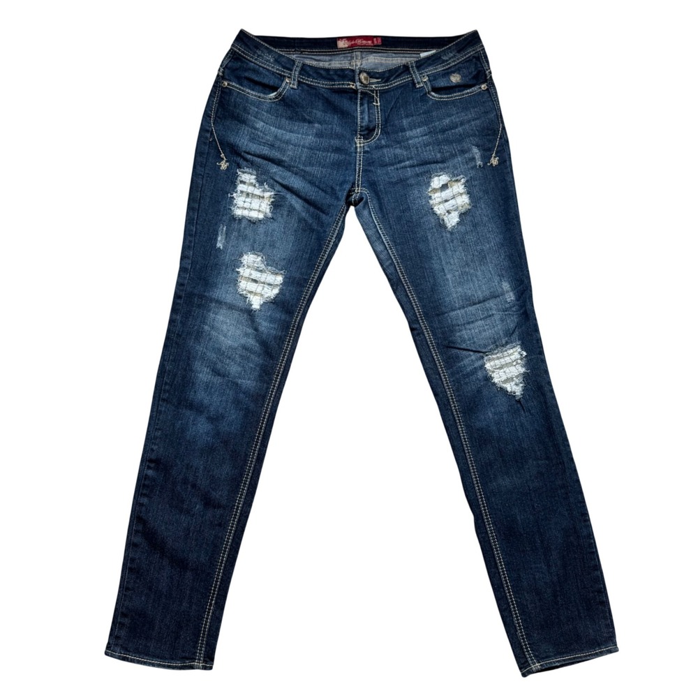 Y2K Apple Bottom Jeans Vintage Women's Size 11/12 Bedazzled Embroidered Pockets